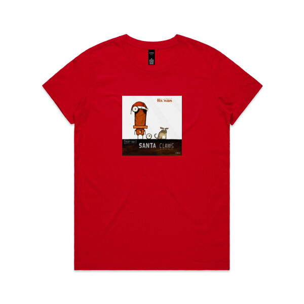 Santa Claws - AS Colour Womens Maple Tee Thumbnail